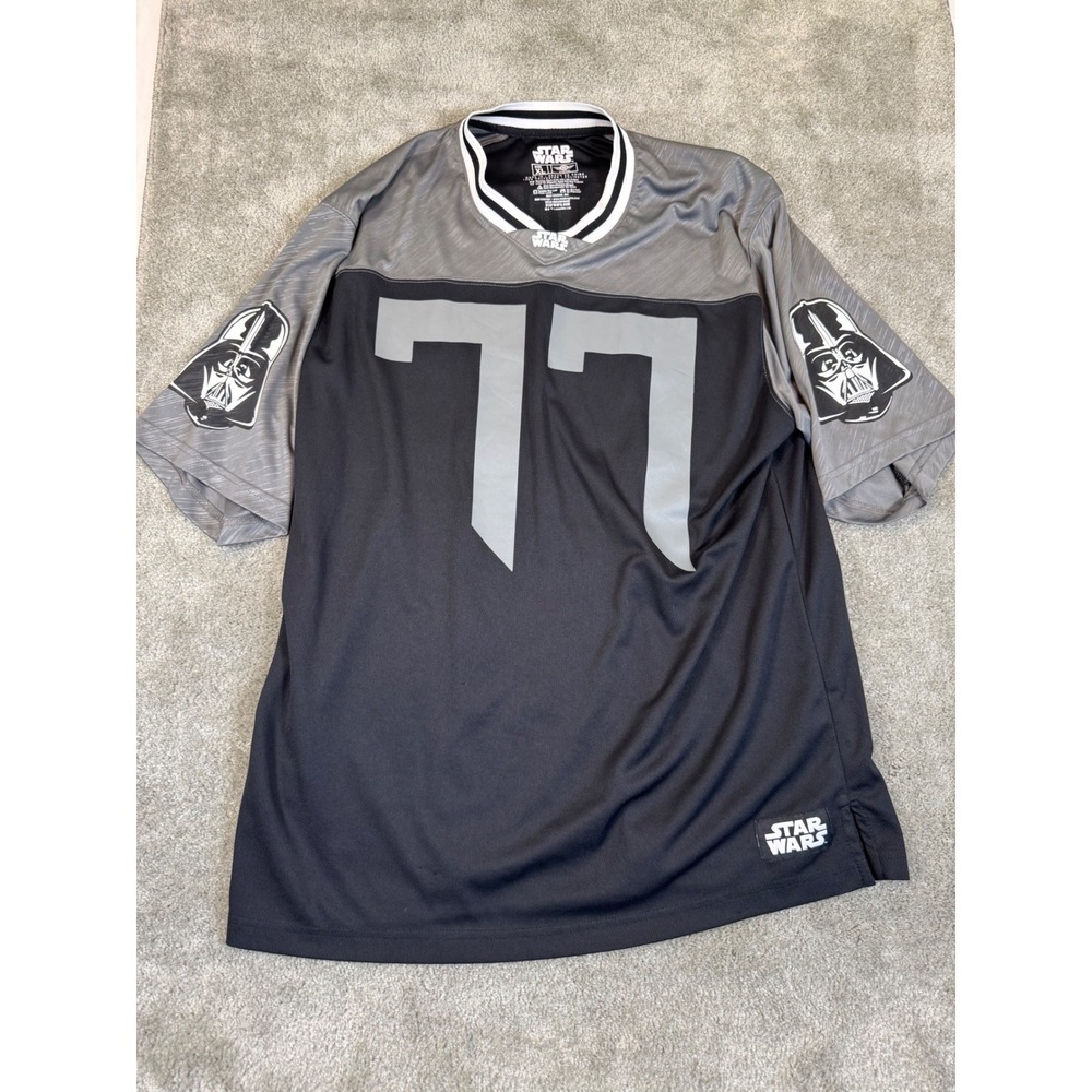 Star Wars Darth Vader 77 Jersey Shirt Mens XL Black Grey Mad Engine Vader 77